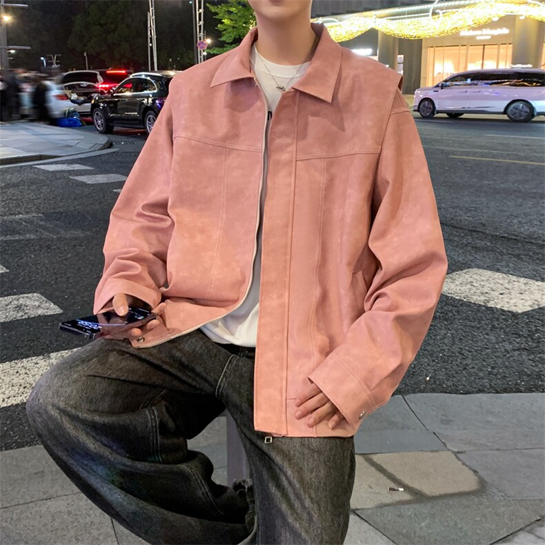 夜景机动皮衣美式潮牌骑行服皮夹克外套二开A406JK1232特P83,男装夹克,星座309（原A406）