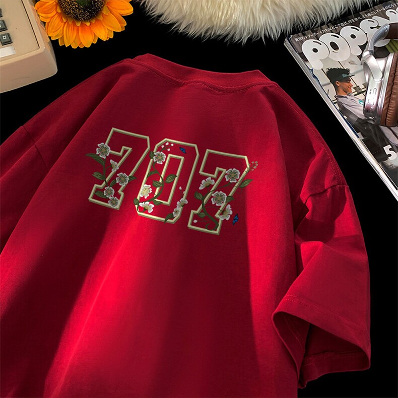 可设48小时发货支持抖音得物来样二开230克重磅美式短袖t恤MT338,男装T恤,电商A486