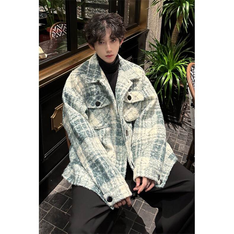 秋季新款男士格子夹克韩版简约外套上衣服A071-JK111-P125,男装夹克,电商A071