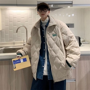菱格服男冬季时尚棒球服外套美式复古2022新款ins潮牌衣保暖图片