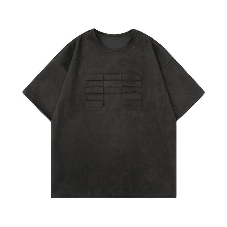 814-1-T2322-P4058克重260麂皮绒压印T恤（聚酯纤维）,男装T恤,星座814-1