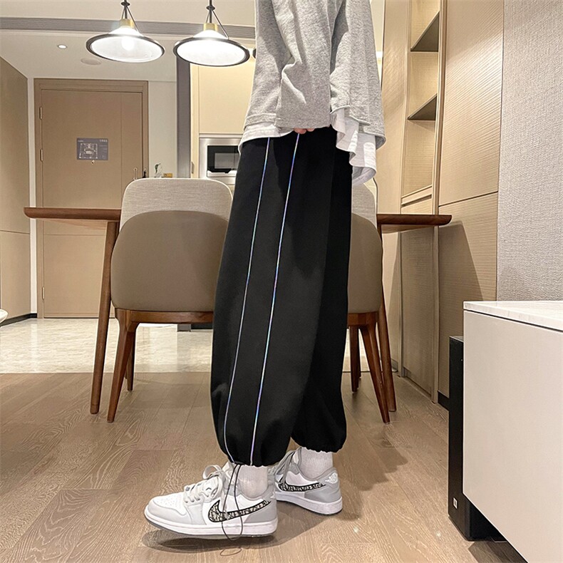 港风21秋季休闲百搭宽松潮流嘻哈束脚九分卫裤男A300-K2562-P40,男装休闲裤,天晨