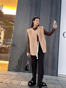 皮毛一体马甲，女装马甲，TG&OR 芮+