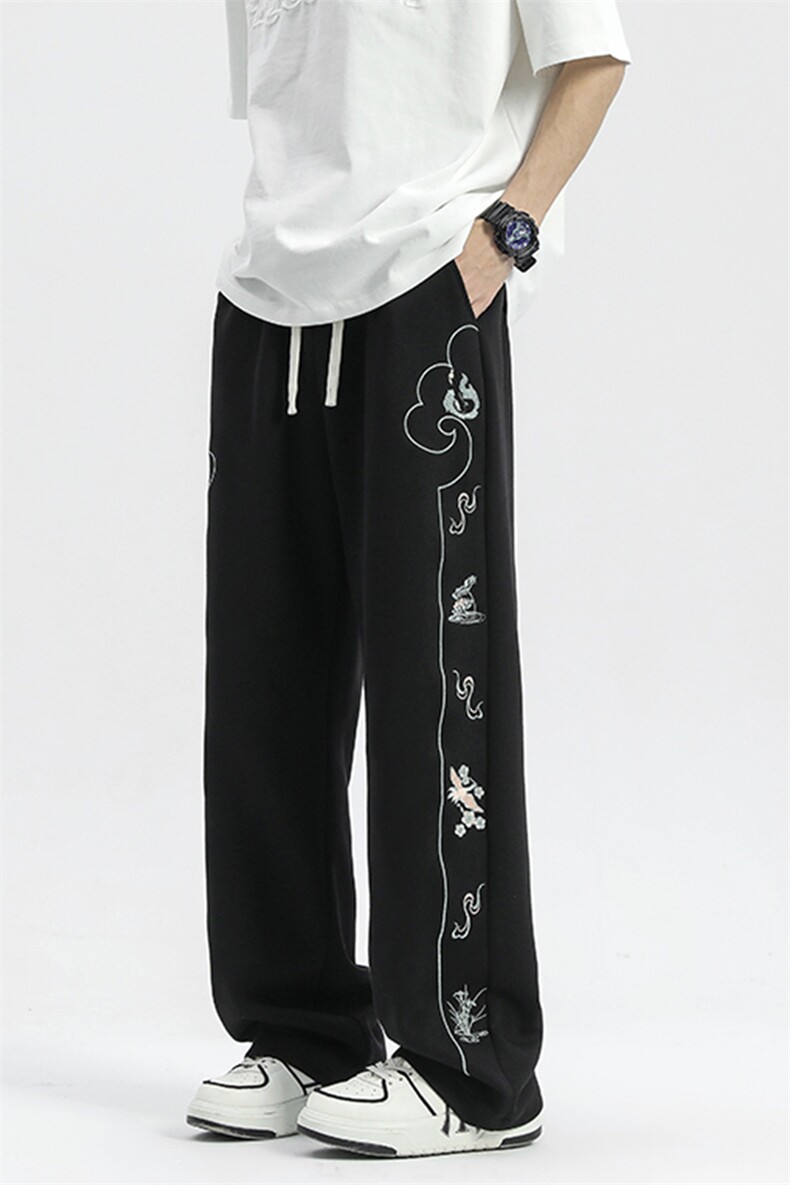休闲裤抖音直播高品质风刺绣卫裤现货供应C323-1-7733-P60,男装休闲裤,电商C323-1