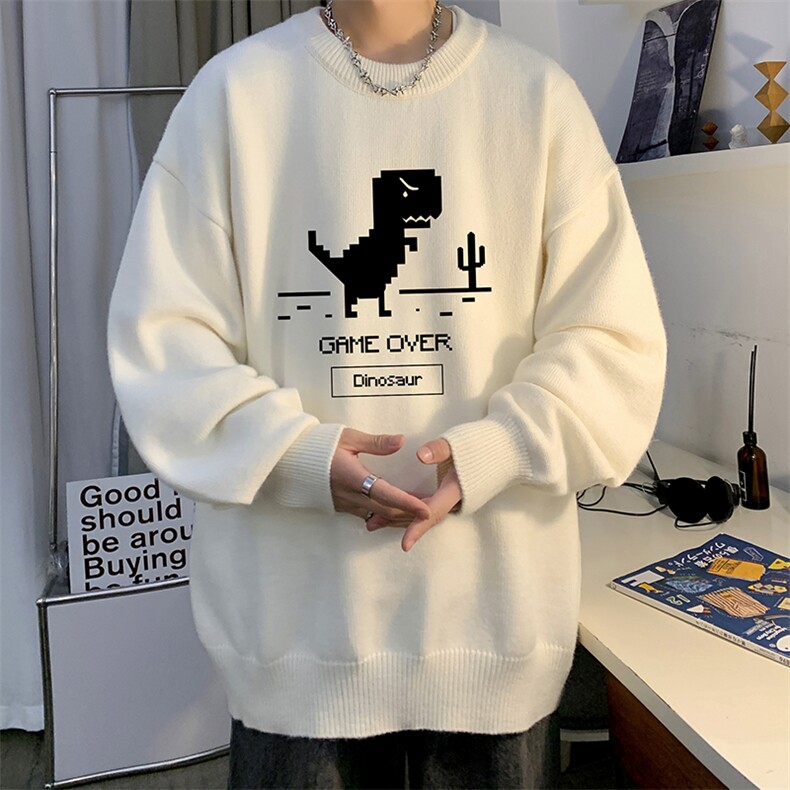 圆领毛衣男大码针织衫男毛线衣线衫M67315-P45加绒款-P65,男装针织衫/毛衣,电商A040