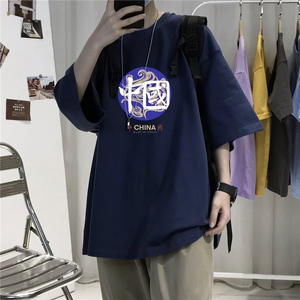 CL1男女中性圆领短袖半袖T恤衫外套大码印花学生夏TEE潮宽松图片