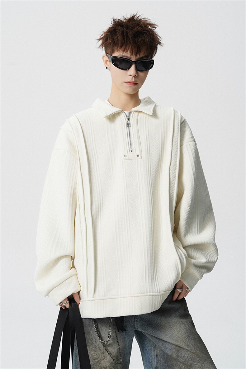 现货WY10167-特P45控88新款高品质大码百搭宽松半拉链卫衣男,男装卫衣,电商A059