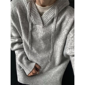网络图现货大廓形双层复合垫肩卫衣外套连帽开衫上衣 R996-P70图片