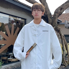 ！2025夏季新款男士新中式长袖衬衫风印花衬衣CS203特P38，男装衬衫，电商B220