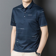 POLO衫男上衣半袖男装冰丝T恤潮牌休闲翻领爸爸短袖男BL706-P60，男装Polo衫，星座1105-3