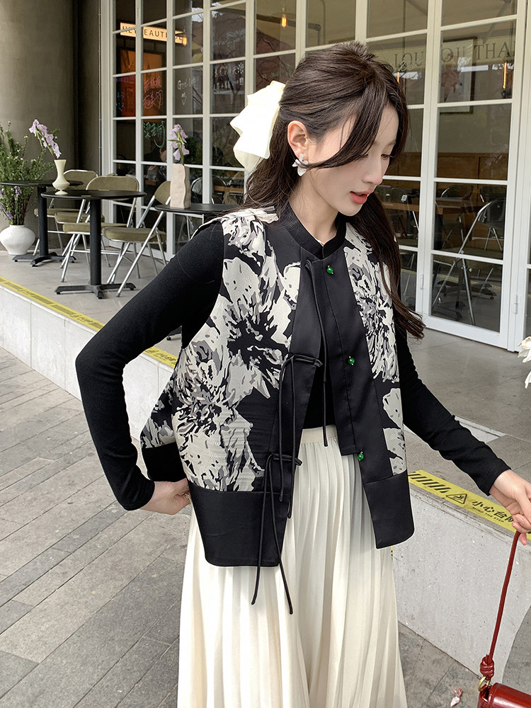 春季新款中式风格女装马甲优雅显瘦时尚百搭,女装马甲,鑫慧