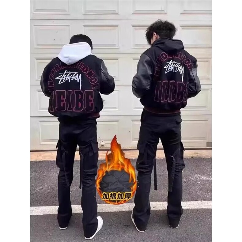 周年限定35th夹棉外套棒球服美式嘻哈夹克vibe风男短款cleanfit潮,男装夹克,星座506A