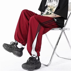 新款青春流行时尚休闲长裤春季2025男港风纯色帅气KK022-P40，男装休闲裤，星座911-3