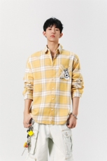 8XL-M小狗格子衬衫男长袖2025春情侣款寸衣宽松衬衣CS519P58控78，男装衬衫，电商D206-1