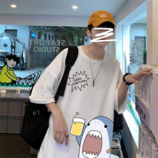 Q11137-P30春夏季七分袖t恤男大码五分袖男短袖中袖，男装T恤，电商A040