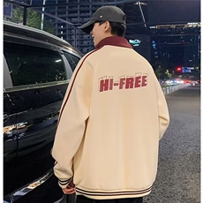 美式立领卫衣男春秋季新款条纹休闲港风拉链开衫外套HH5018P48，女装短外套，星座1013-5