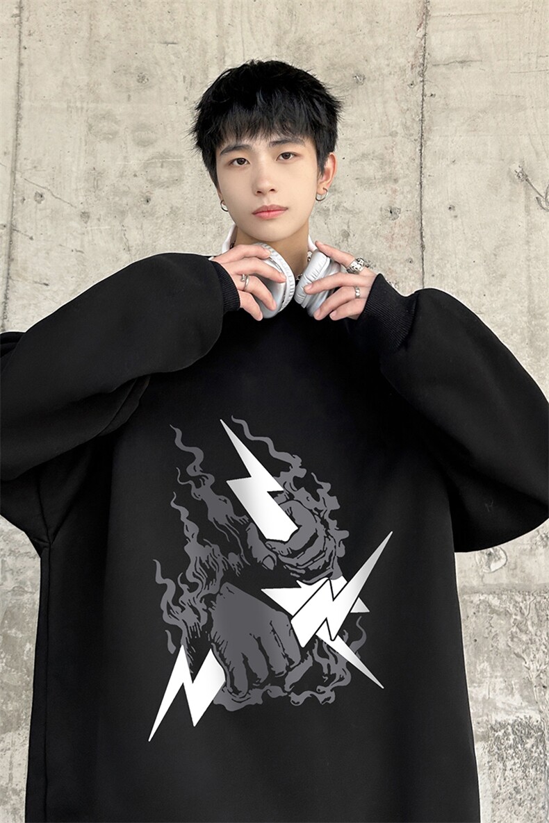 主推款可持续提供视频抖音宽松圆领卫衣D223A-YL23124特P28,男装卫衣,电商019-1