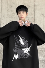 主推款可持续提供视频抖音宽松圆领卫衣D223A-YL23124特P28，男装卫衣，电商019-1