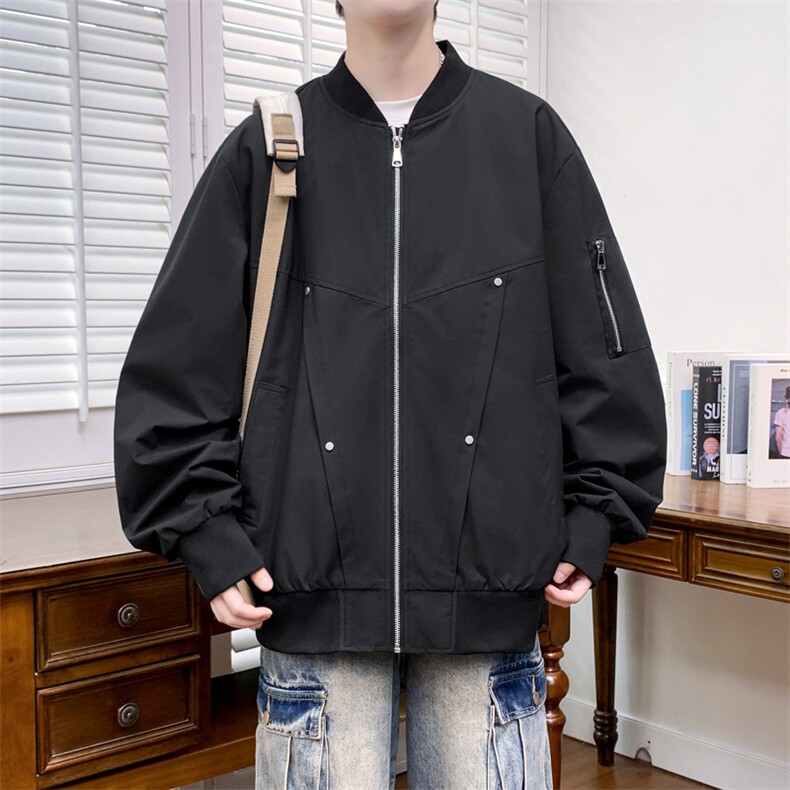 JK6838-P68   L-9XL秋季新款大码美式重磅翻领休闲夹克 控98图片