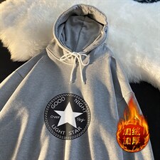 WY2008-P35加绒款-P40纯棉连帽卫衣男大码运动帽衫宽松薄外套男，男装卫衣，电商A040
