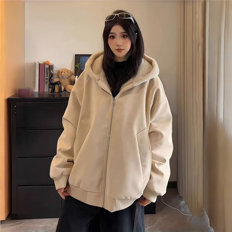 毛领皮衣棉服男女款冬季加棉棒球服外套美式高级感棉衣夹克,男装夹克,星座506A