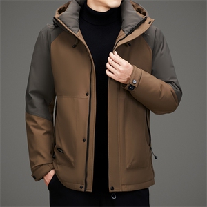 新款工装羽绒服外套男款冬季加厚可脱卸帽潮流时尚休闲羽绒服大衣图片