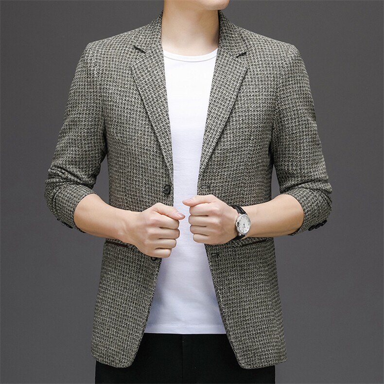 休闲西装2023春秋季新款商务休闲中年男士西装外套单西上衣服男装,男装西服,电商B212（原钱塘6029）