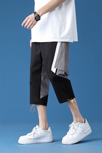 7XL-M 2023春夏新款港风七分休闲裤男加肥加大码学生工装裤控价68图片