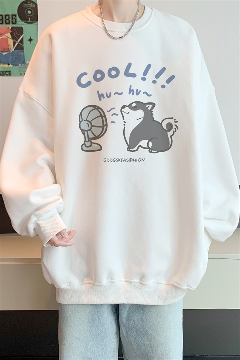 已注册400高克重华棉卫衣男秋宽松圆领落肩打底WY9095/P35加绒P45,男装T恤,电商B316