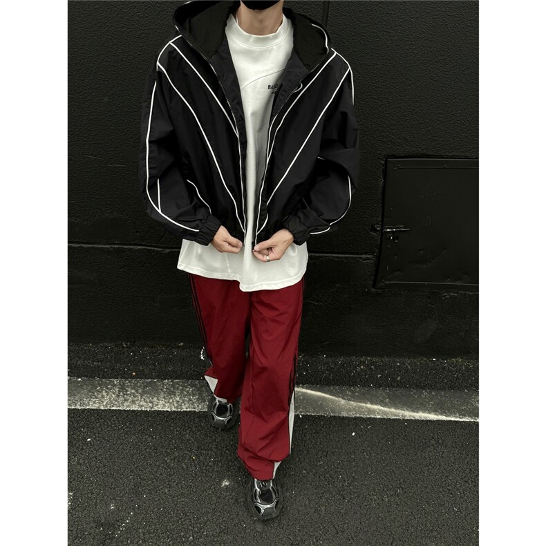 春秋夹克撞色拼接外套设计款美式运动夹克潮1016-1JK71P90K118,男装夹克,星座1016-1（原电商B408-1）