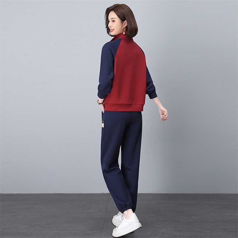 2025年春季时尚休闲刺绣小翻领半开拉链套装,女装套装/套裙,依恋蒂丝
