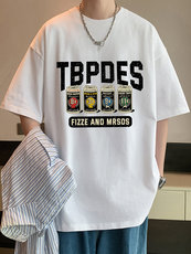 T786大码宽松纯棉运动圆领体恤衫oversize短袖T恤男重磅T，男装T恤，星座304A-1