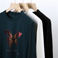 中年男士春秋季新款卫衣长袖印花商务休闲潮牌宽松内搭上衣，男装卫衣，电商B212（原钱塘6029）
