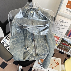 牛仔外套男痞帅发型师潮男装垫肩立领牛仔衣夹克衣JK1224-P78有货，男装工装外套，星座302B-2