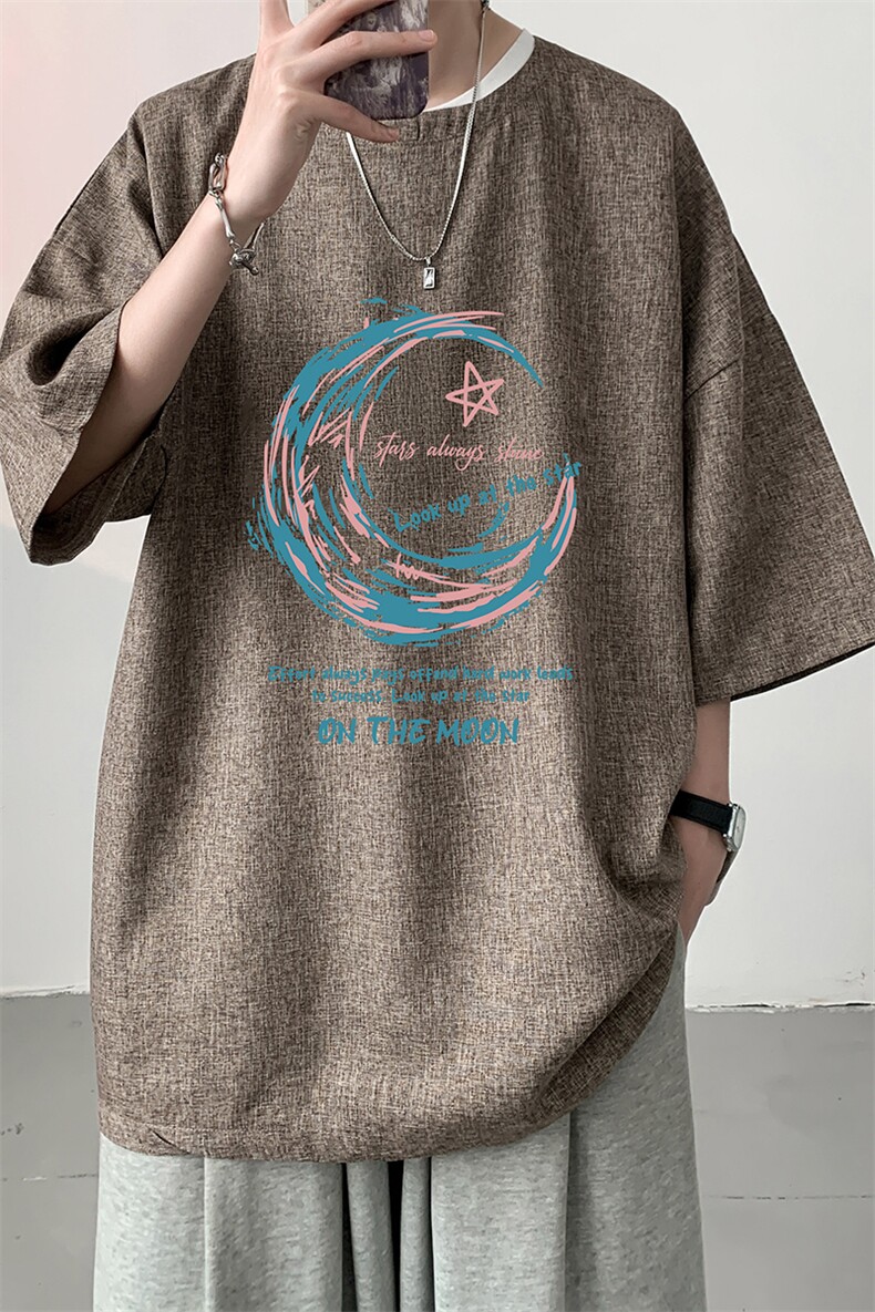 风复古亚麻短袖男棉麻t恤男半袖ZT71341-P35,男装T恤,电商A040
