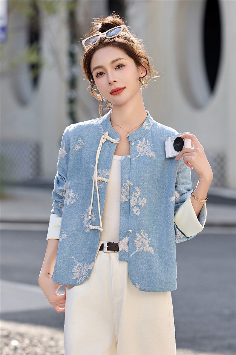 2026春季新款重工刺绣牛仔G风外套,女装短外套,伊仟回