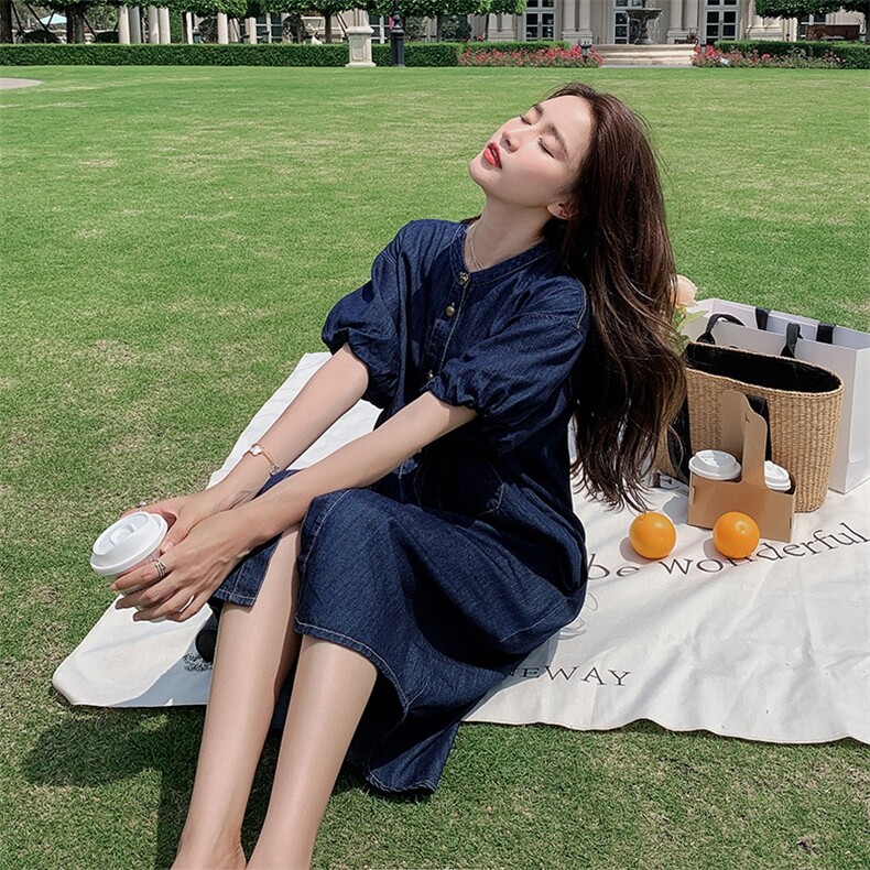现货~新款夏季牛仔薄款连衣裙190-82356-P120-K168,女装连衣裙,一九零