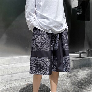 印花短裤宽松夏季男士5分冰丝沙滩宽松休闲裤A125-6610-P25图片