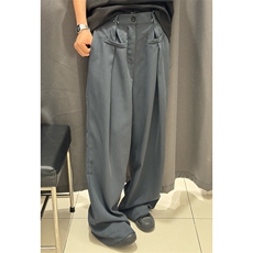 可调节腰扣西装裤高级垂感休闲裤男女夏秋季阔腿宽松长裤K610-P53，男装休闲裤，星座308B-2