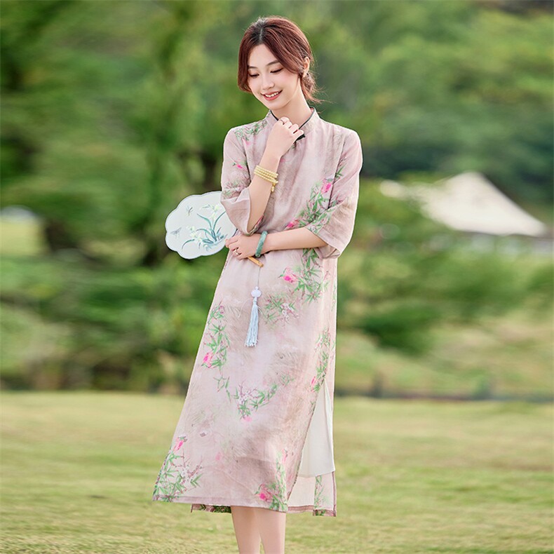 2026年春季苎麻文艺/优雅旗袍，女装汉服/婚纱/旗袍/礼服，江南依恋