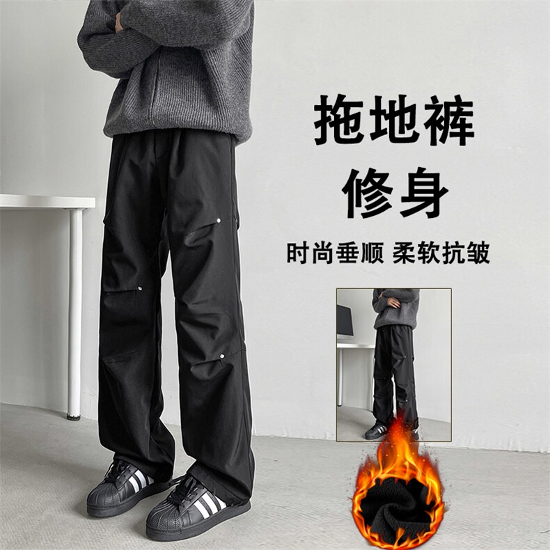 加绒加厚美式防水机能工装裤高街阔腿冲锋休闲裤JRK730-特批-38,男装工装外套,星座718-1