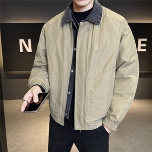新标牛仔拼接假两件简约羽绒服轻奢老钱风数据款现货Y5526-P210图片