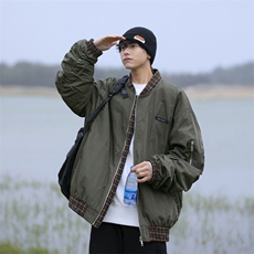 棉服加厚军绿色飞行员夹克男胖子高级感oversize棒球服大码外套，男装夹克，四季星座505