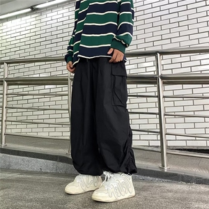 日系复古宽松阔腿工装长裤男女秋季薄款直筒束脚休闲裤子潮 K7137图片