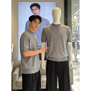 网图 老钱风boxy正肩版短袖针织衫T恤 W2000/特P45，男装T恤，电商B350