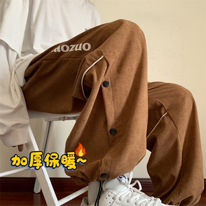 加绒休闲长裤 DT2259-TP65控价88 港风男生痞帅卫裤潮牌宽松冬图片