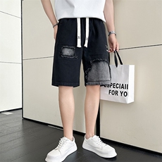 301A-1DK15P58控78男士店主风社会小伙高品质水洗五分牛仔短裤，男装牛仔裤，星座301A-1