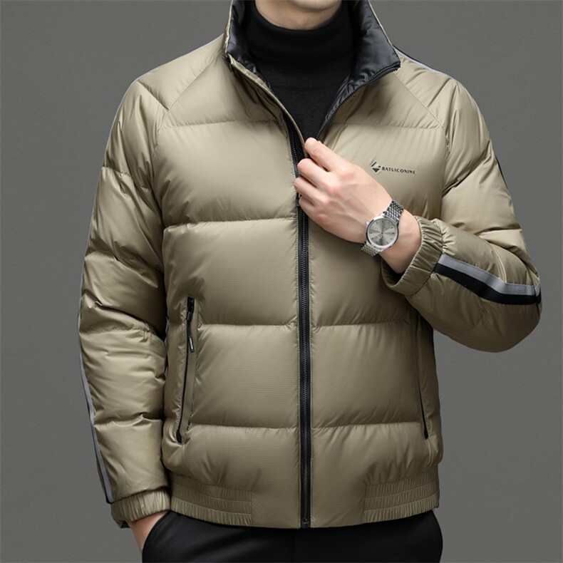 2023冬季新款男士立领御寒羽绒服中年男装休闲上衣加厚保暖外套,男装羽绒服,电商B212（原钱塘6029）