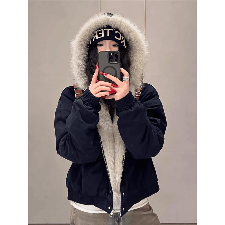 【高质量】座山雕短款cleanfit加厚情侣毛领棉衣外套G803P110网图，男装棉衣，电商B245