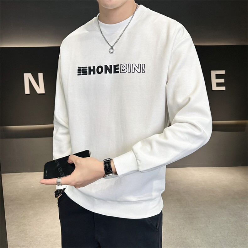 店主风2024新款秋季圆领套头卫衣男宽松长袖打底衫B317-W8637-P65,男装卫衣,电商B317